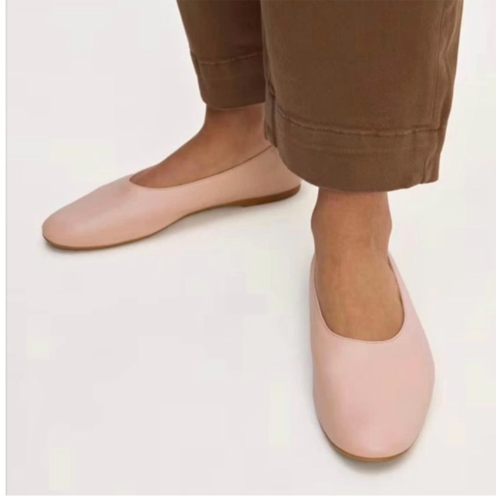 Everlane the Day Glove leather ballet flats in pink